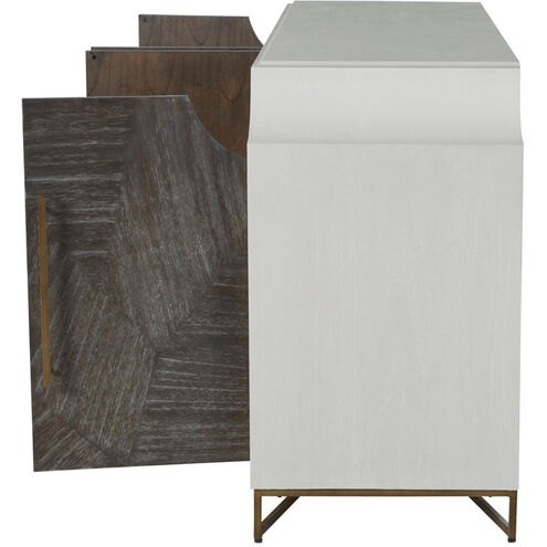 Kirsten Cerused White / Cerused Coal / Stained Brass Cabinet
