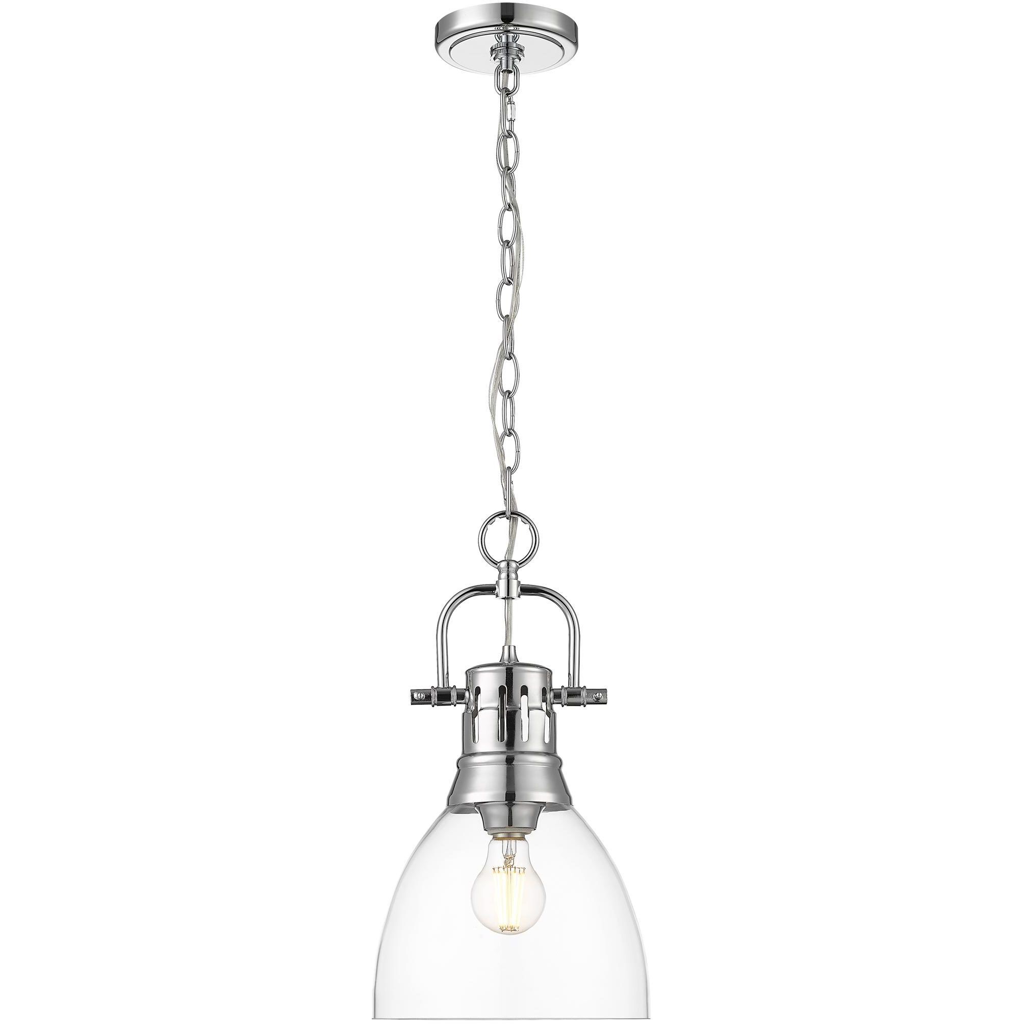 Yep Duncan 1 Light 8.88 inch Chrome Pendant Ceiling Light in Clear Glass