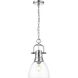 Yep Duncan 1 Light 8.88 inch Chrome Pendant Ceiling Light in Clear Glass