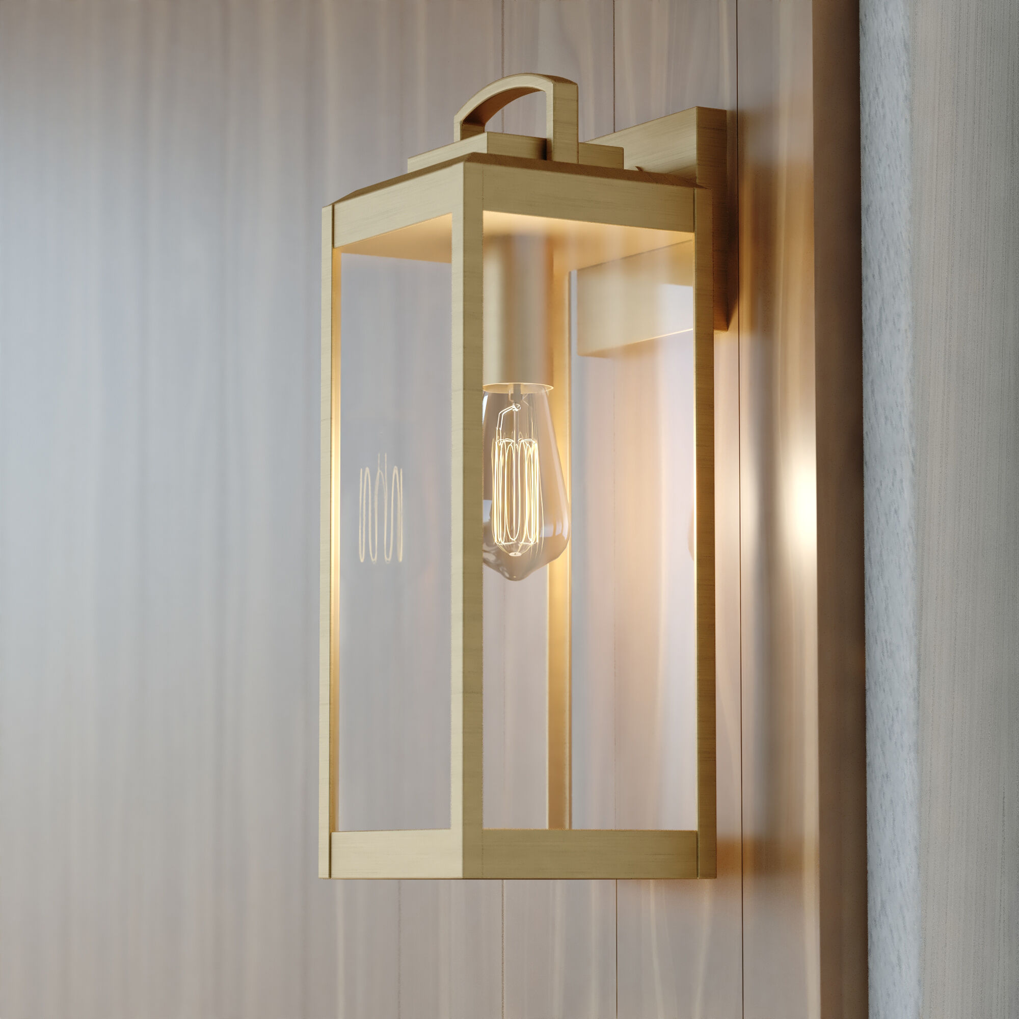 Kinzie LED 16.75 inch Vintage Brass Outdoor Wall