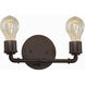 Bronx 2 Light 13 inch Dark Bronze Bath Bar Wall Light
