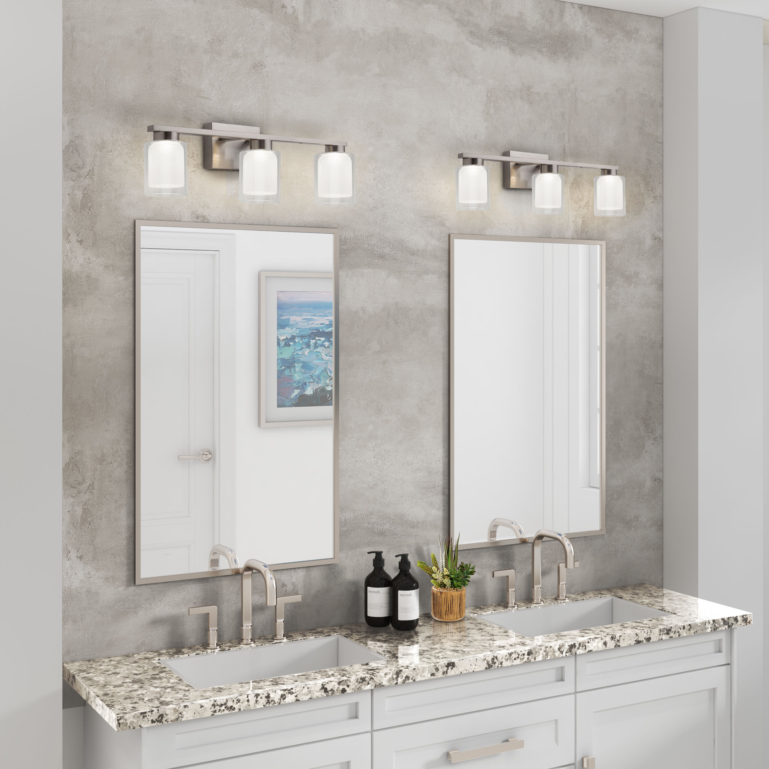 Saville LED 23.4 inch Brushed Nickel Bathroom Vanity Wall Light