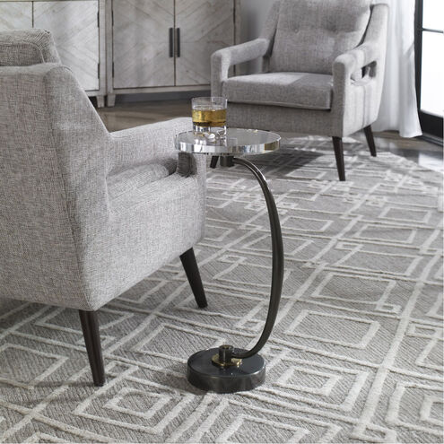 Waveney 27 X 12 inch Dark Bronze and Antique Brass with Crystal Drink Table