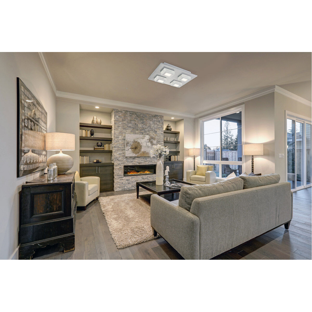 Masiano LED 10.63 inch Brushed Aluminum Flush Mount Ceiling Light