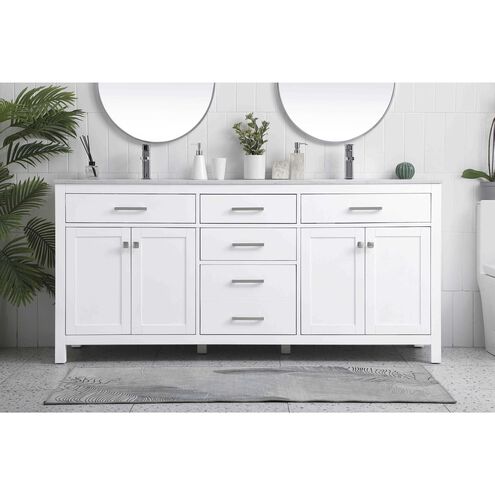 Lewis 72 X 22 X 34 inch White Vanity Sink Set