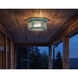 Branford 2 Light 11 inch Verde Green Outdoor Semi Flush in Seedy Glass, Brass Traditions by InnovationsLighting