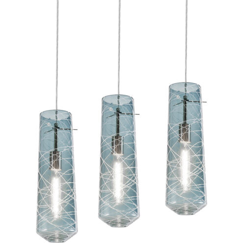 Spun 3 Light 41 inch Satin Nickel Linear Pendant Ceiling Light