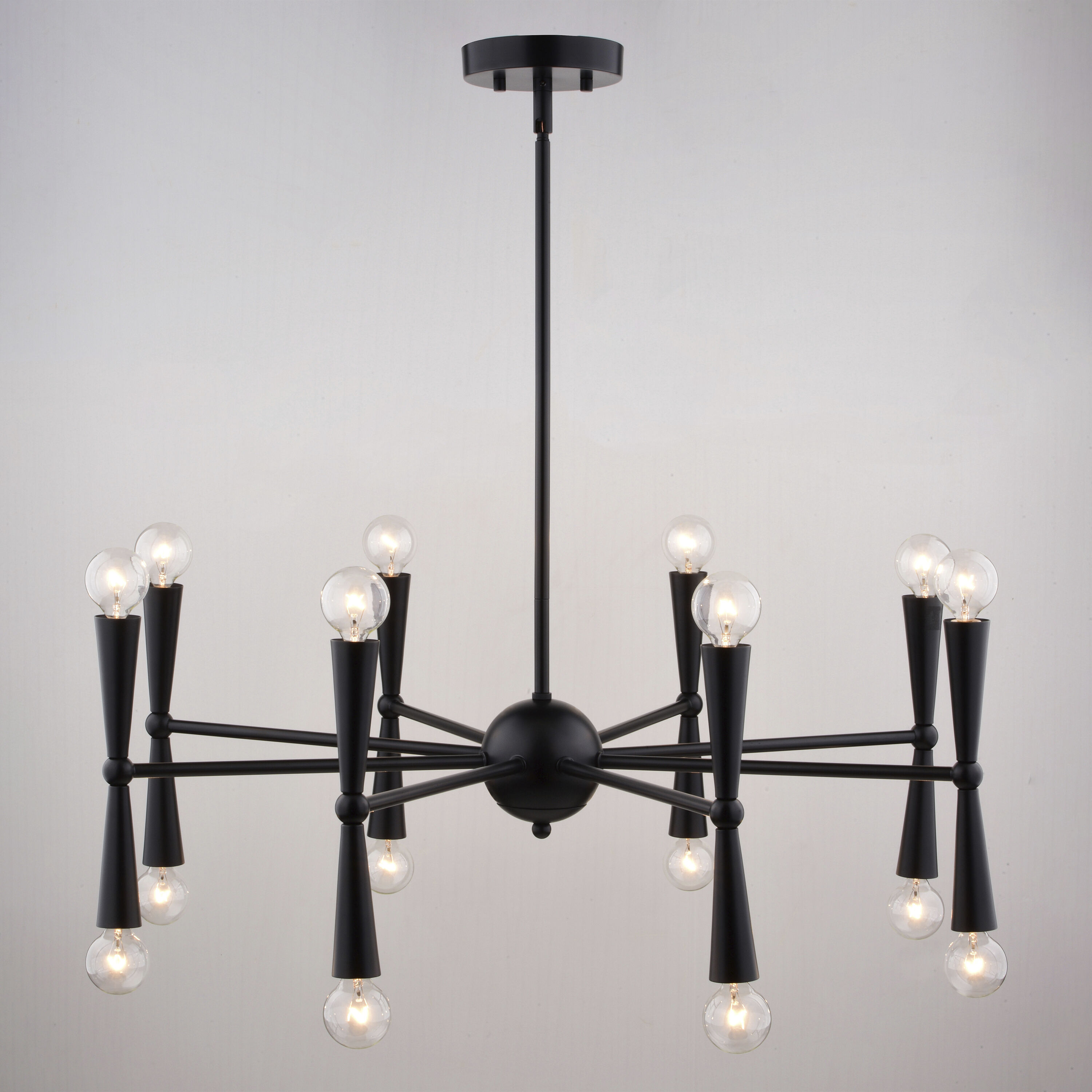 Drake LED 29 inch Matte Black Chandelier Ceiling Light