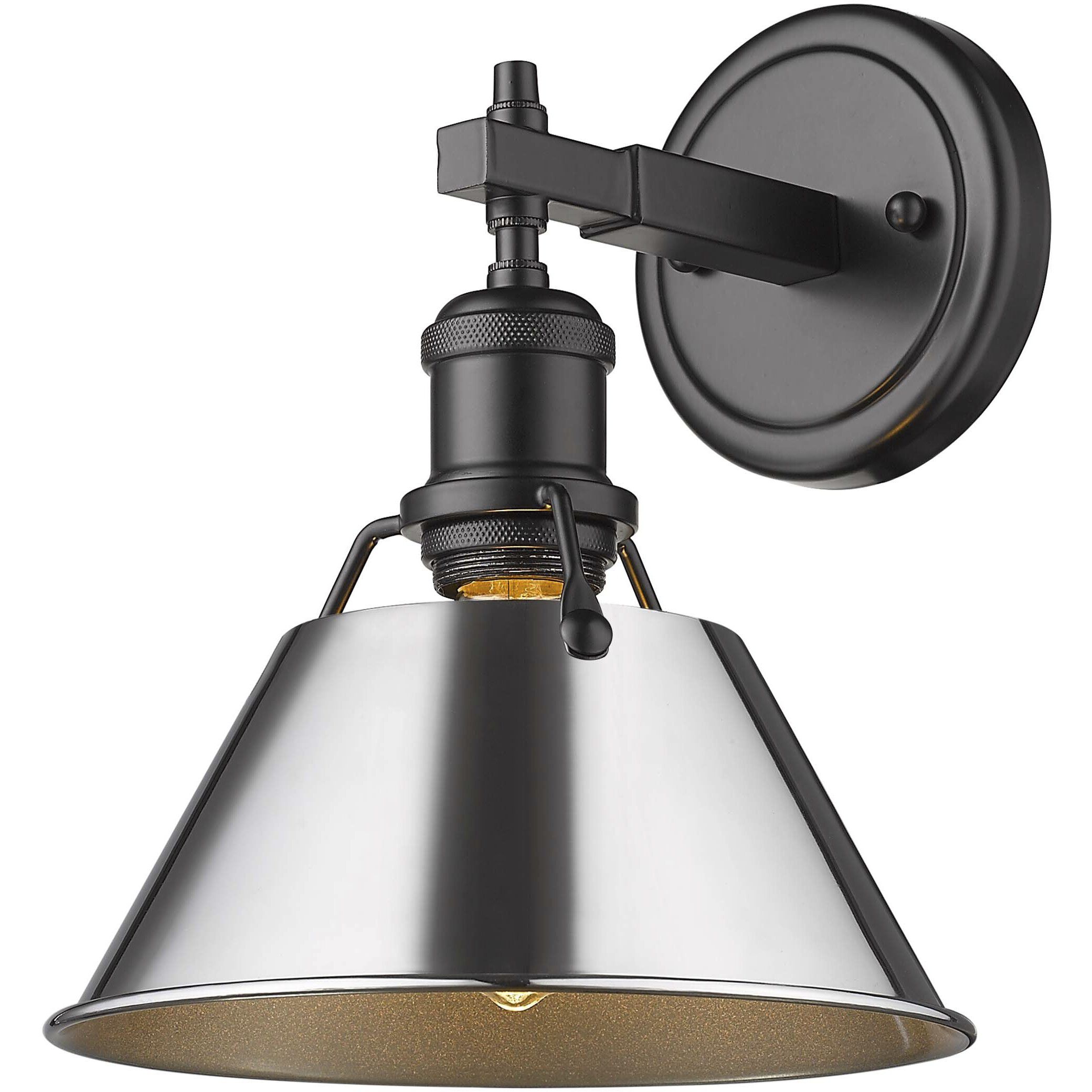 Yep Orwell Vanity Wall Light in Matte Black, Chrome