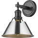 Yep Orwell Vanity Wall Light in Matte Black, Chrome