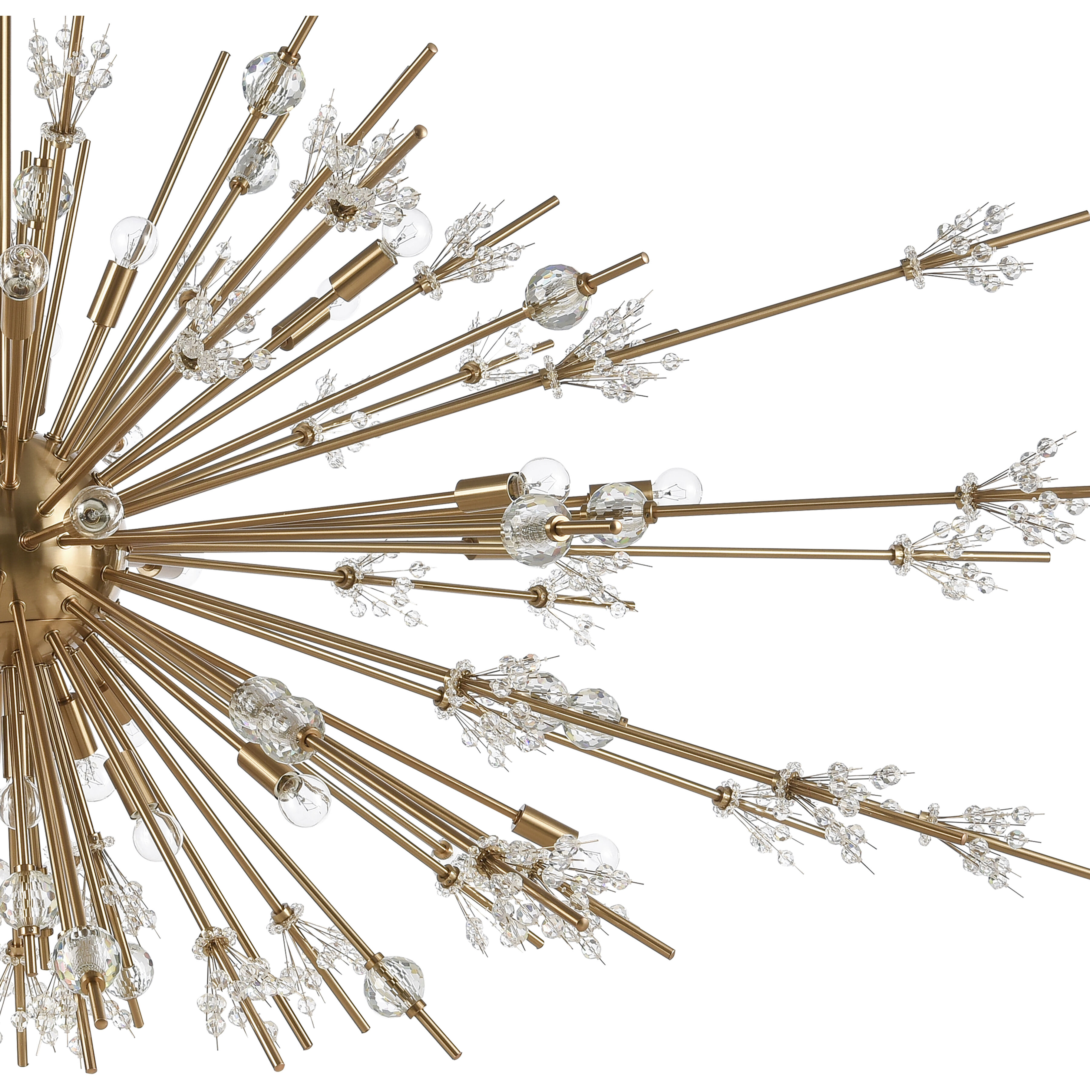 Starburst 31 Light 72 inch Satin Brass Chandelier Ceiling Light