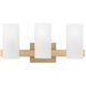 Drew & Jonathan Scott Rhode 3 Light 19.63 inch Satin Brass Vanity Light Wall Light
