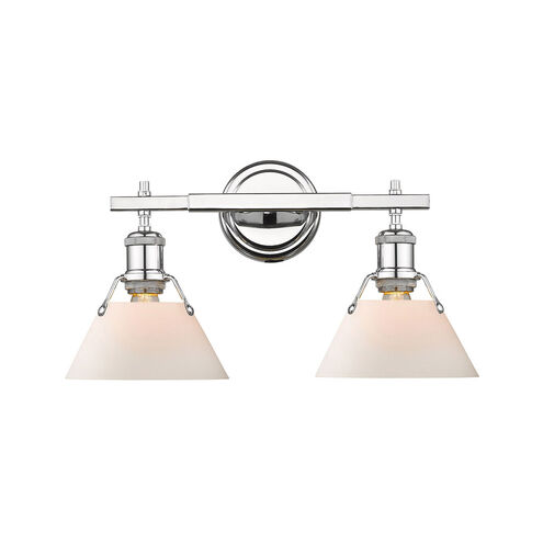 Orwell 2 Light 18 inch Chrome Bath Vanity Wall Light in Opal Glass