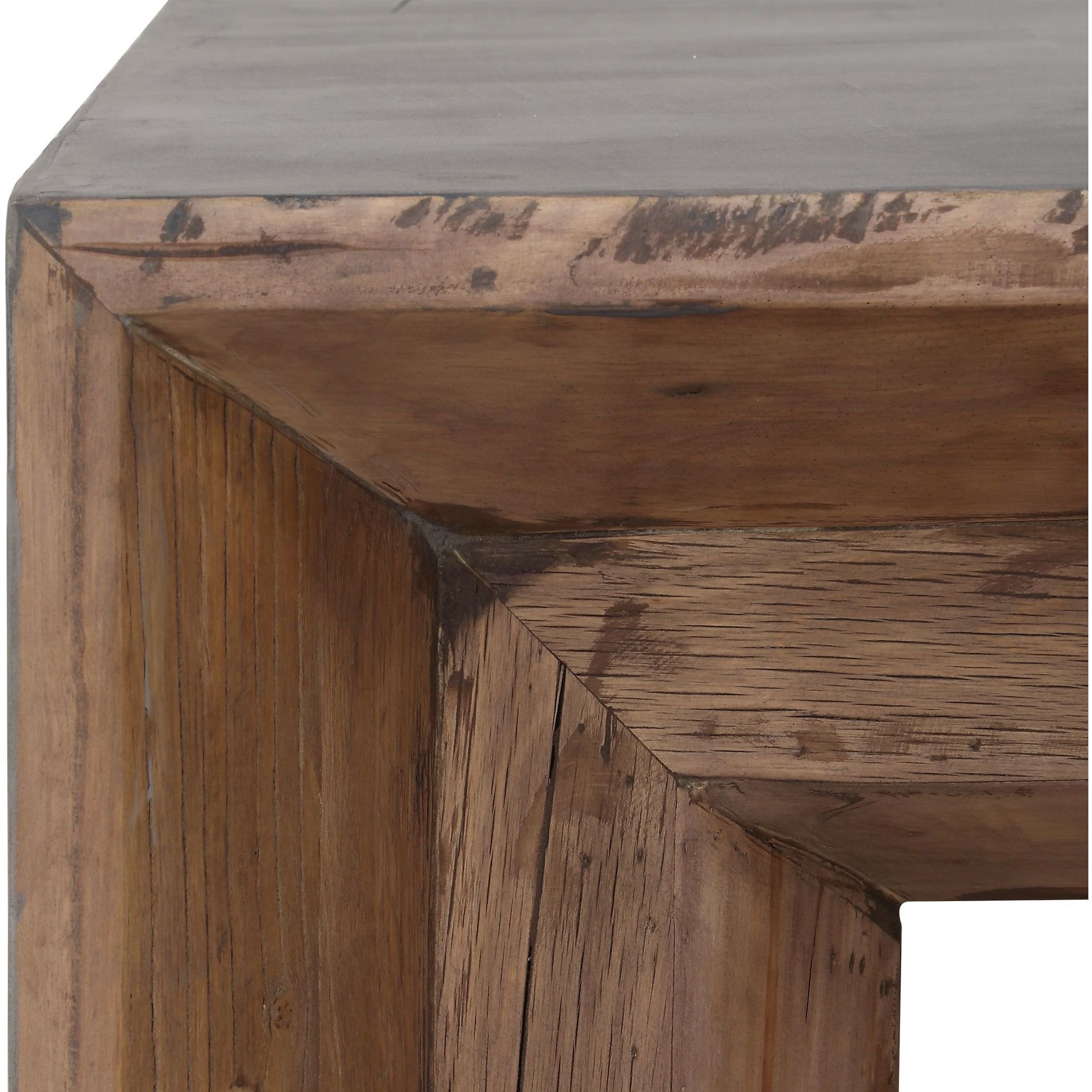Vail 60 X 16 inch Natural Reclaimed Elm Wood and Gray Concrete Coffee Table