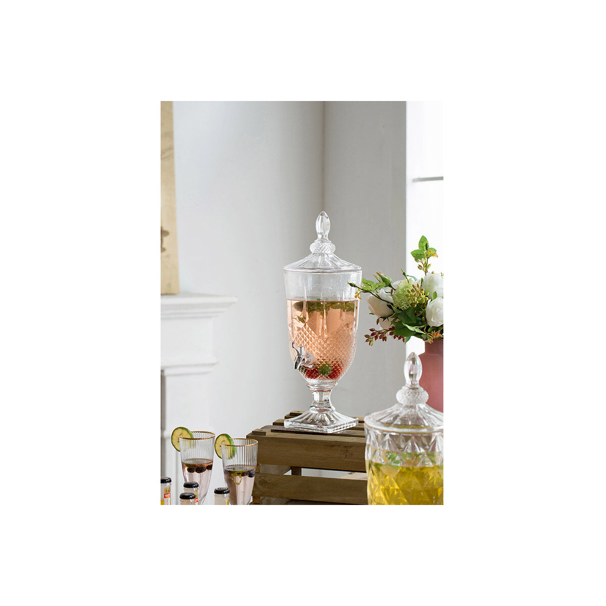 Anita Clear and Polished Silver Drink Dispenser