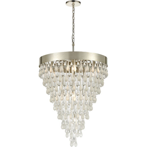 Morning Frost 10 Light 26 inch Silver Leaf Chandelier Ceiling Light