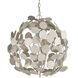 Lunaria 1 Light 21.5 inch Contemporary Silver Leaf Orb Chandelier Ceiling Light
