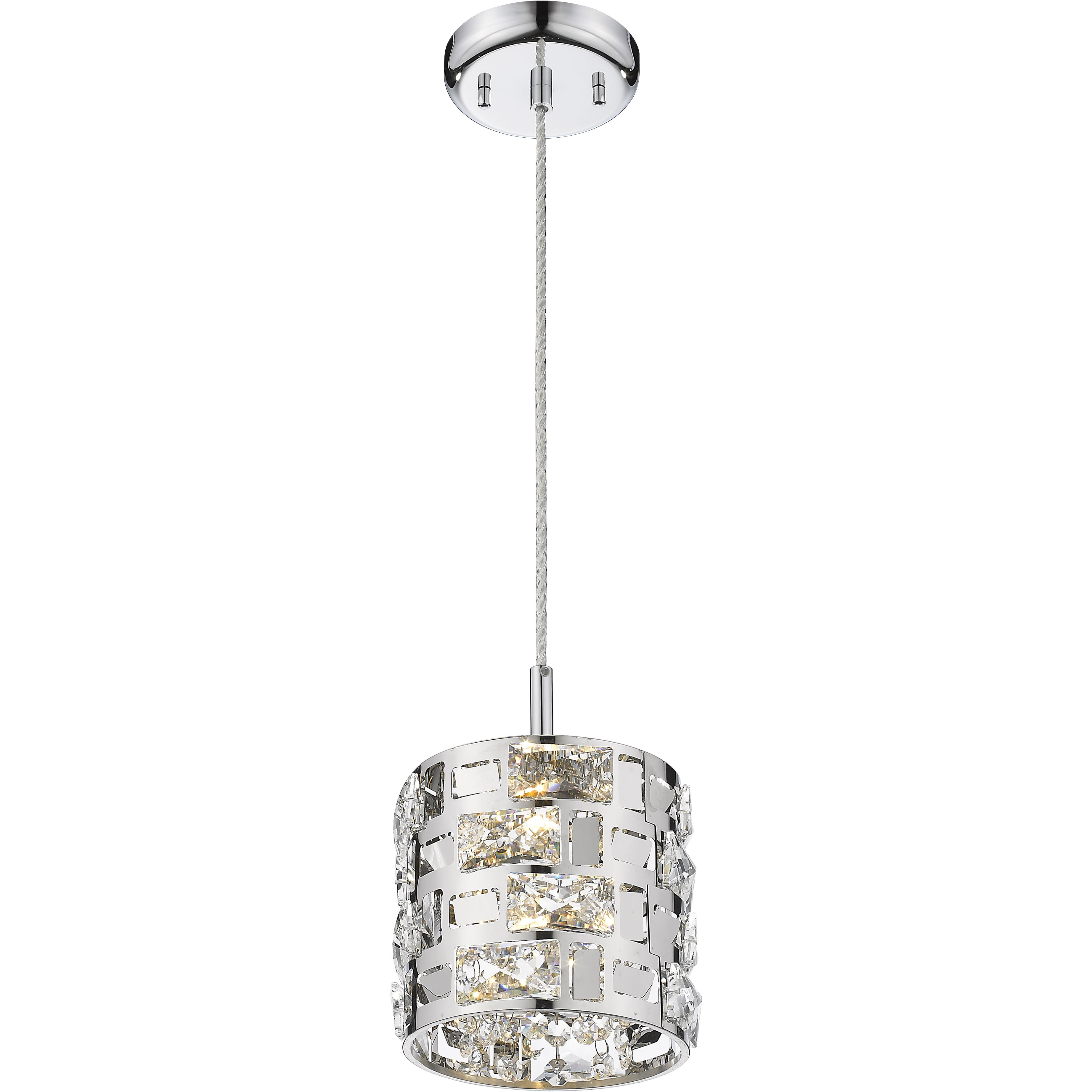Aludra 1 Light 6.5 inch Chrome Pendant Ceiling Light