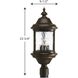 Ashmore 3 Light 24 inch Antique Bronze Outdoor Post Lantern