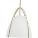 Pomelle 1 Light 13.75 inch Matte White and Modern Gold Pendant Ceiling Light in Matte White/Modern Gold