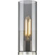 Stratford 1 Light 10.5 inch Matte Black Outdoor Sconce in Light Smoke Glass