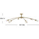 Atera LED 60 inch Heritage Brass Chandelier Ceiling Light, Single Tier