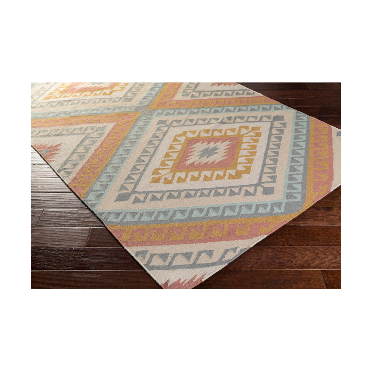 Wanderer 120 X 96 inch Green and Gray Area Rug, Wool