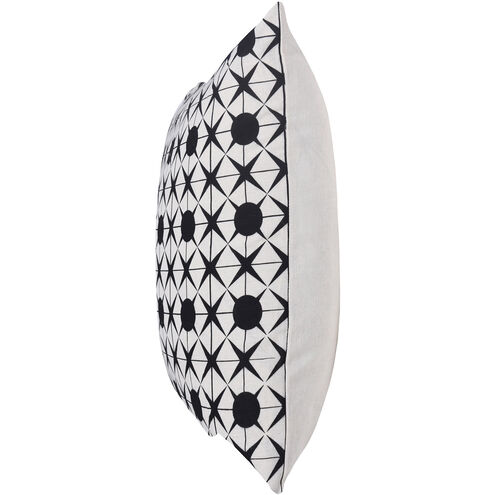 Dann Foley 24 inch Black and White Geometric Pattern Decorative Pillow