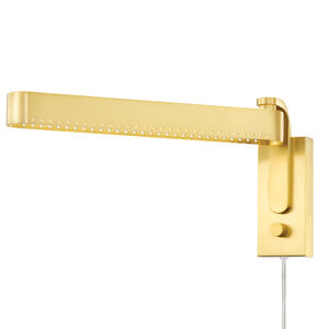 Julissa 12 watt 13.5 inch Aged Brass Swing Arm Art & Shelf Light Wall Light