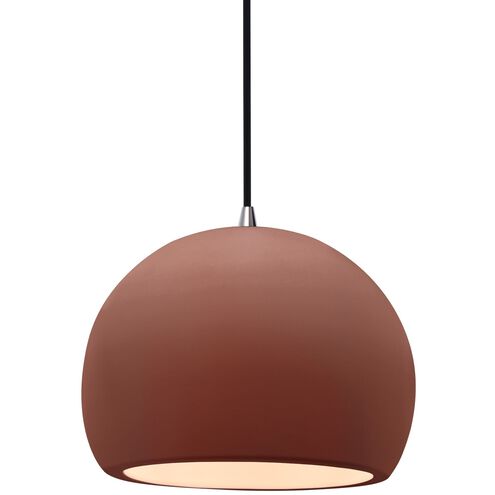Radiance LED 7 inch Canyon Clay and Brushed Nickel Pendant Ceiling Light