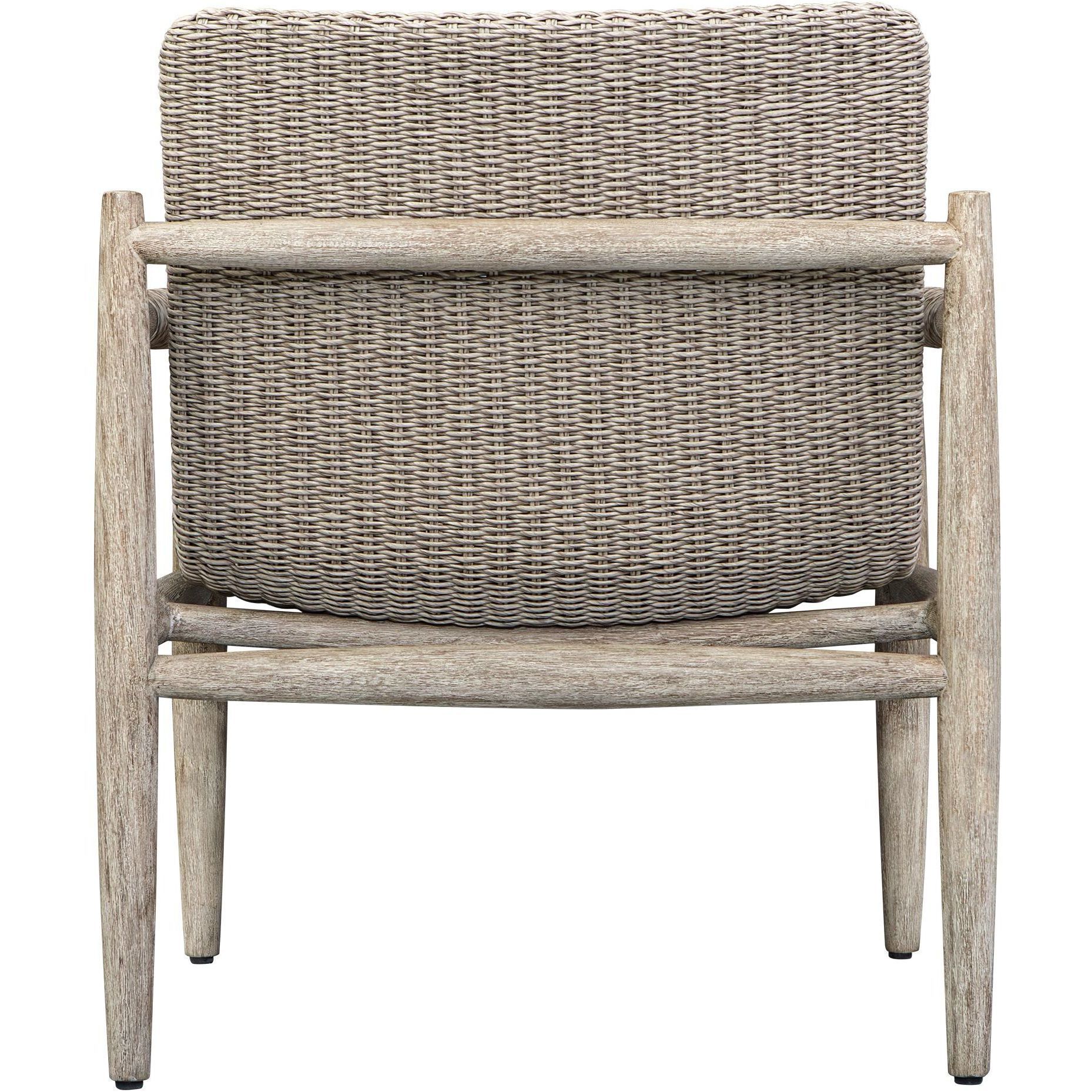 Sumba Light Gray and Cerused Wheat Outdoor Lounge Chair