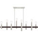 Helsinki 8 Light 10 inch Brushed Nickel with Bronze Accents Chandelier Ceiling Light