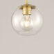 Branch 1 Light 11 inch Natural Aged Brass Single Pendant Ceiling Light