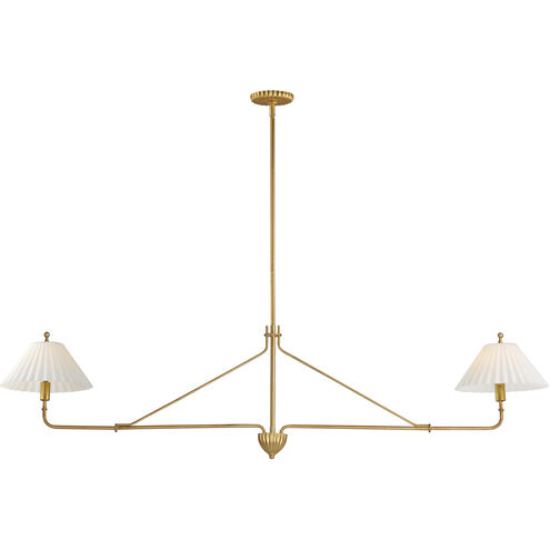 Kismet 2 Light 60.25 inch Gold Leaf Linear Pendant Ceiling Light