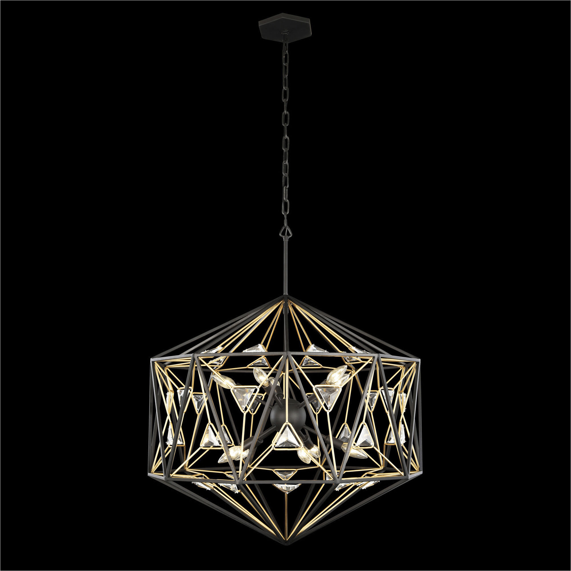 Marcia 10 Light 30 inch Matte Black/French Gold Pendant Ceiling Light