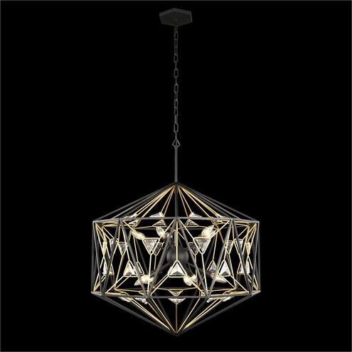 Marcia 10 Light 30 inch Matte Black/French Gold Pendant Ceiling Light