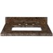 Stone Top 25 X 22 X 1 inch Dark Brown with Light Brown Vanity Top in Dark Emperador Marble, Undermount Sink