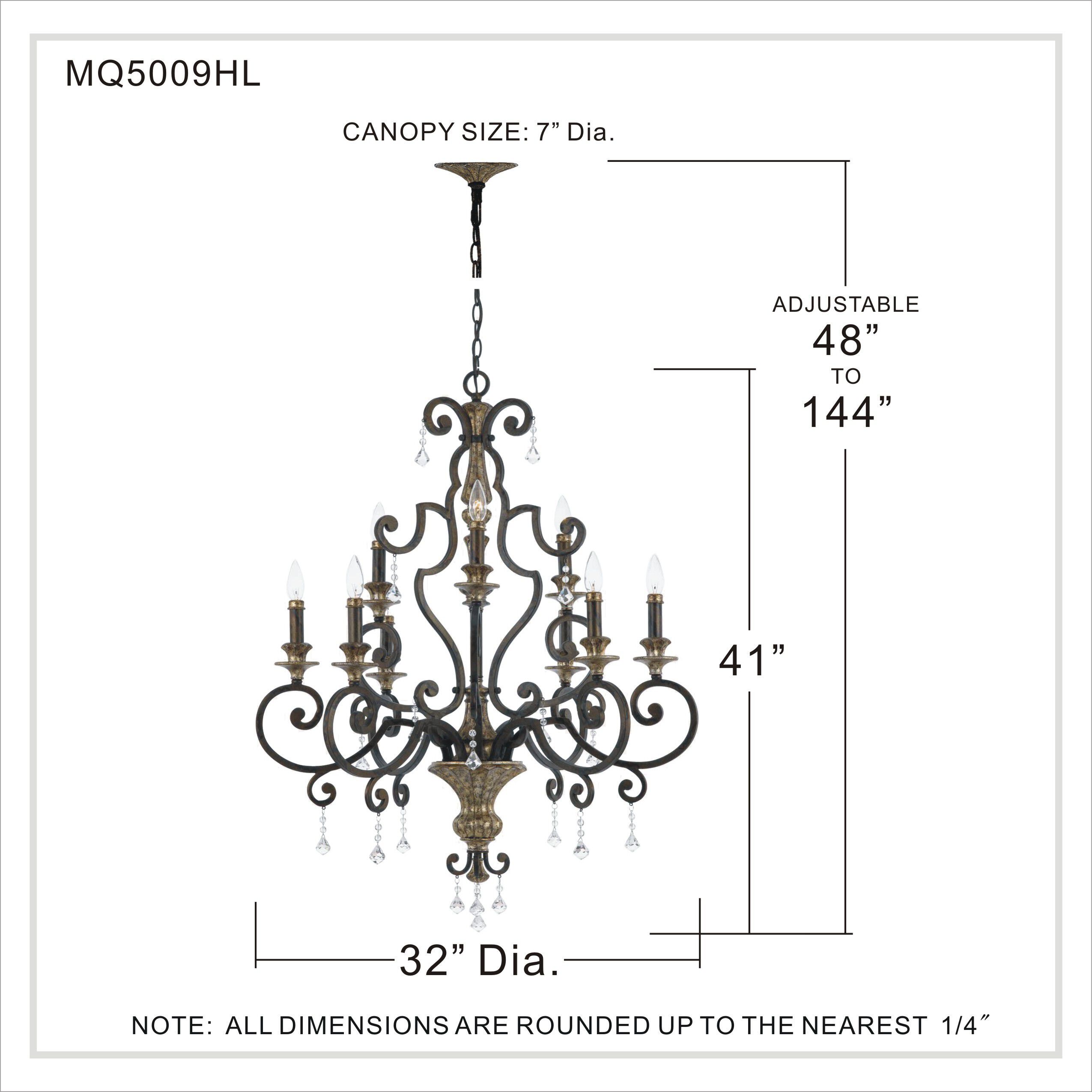 Marquette 9 Light 32 inch Heirloom Chandelier Ceiling Light