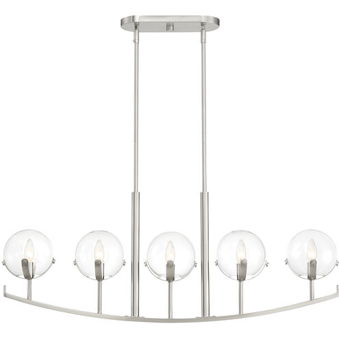Spyglass 5 Light 40 inch Satin Platinum Chandelier Ceiling Light