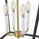 Tate 4 Light 13 inch Black with Lacquered Brass Semi-flush Mount Ceiling Light