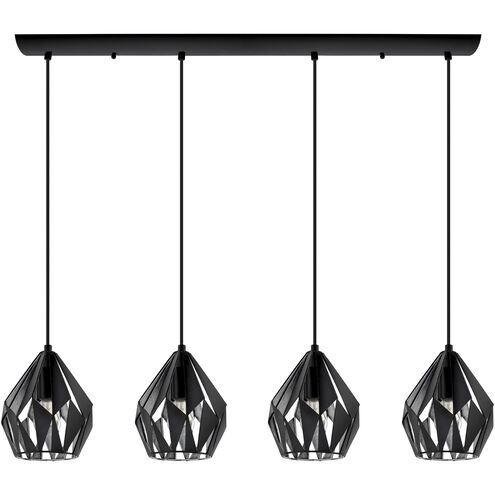 Carlton 4 Light 7.2 inch Matte Black and Silver Pendant Ceiling Light