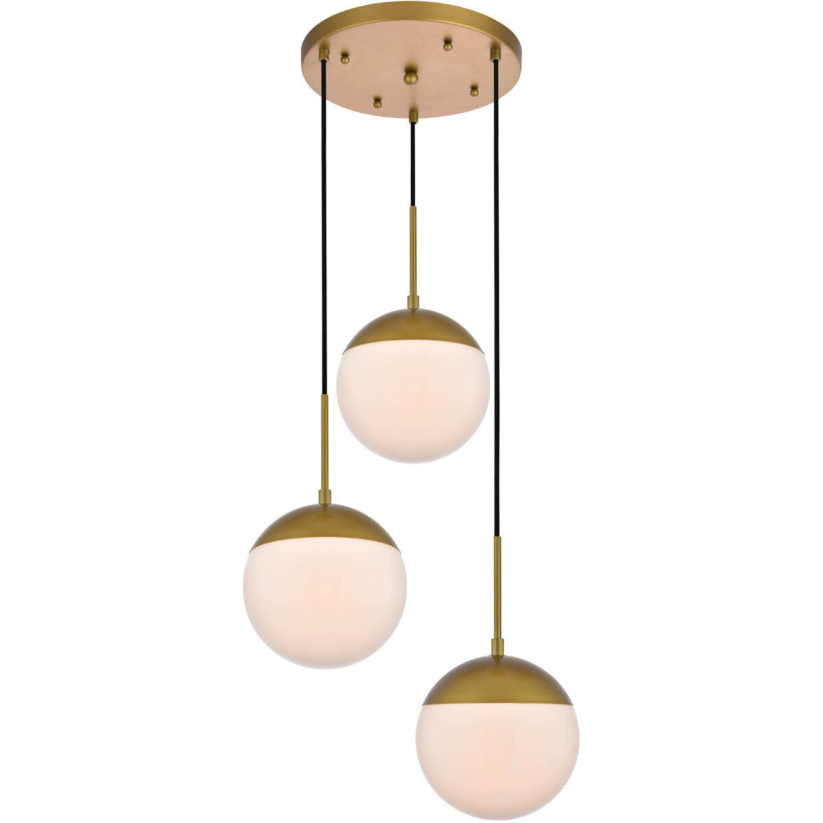Eclipse 3 Light 18 inch Brass Pendant Ceiling Light