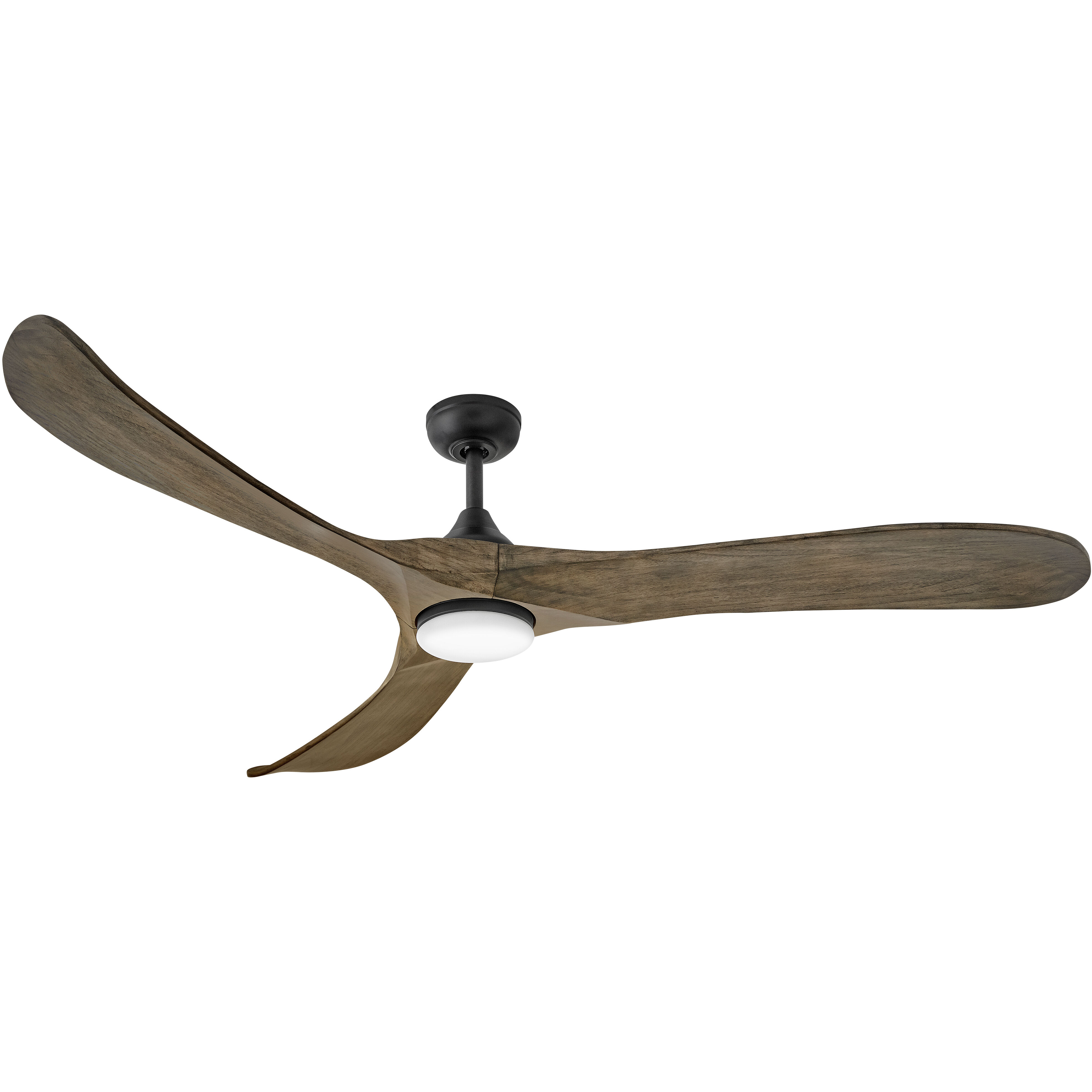 Swell Illuminated 72 inch Matte Black with Driftwood Blades Fan