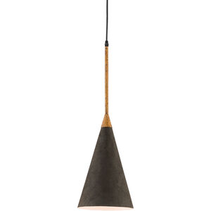 Baird 1 Light 8 inch Molé Black/Molé Gold/Acrylic White Interior Pendant Ceiling Light, Bunny Williams Collection