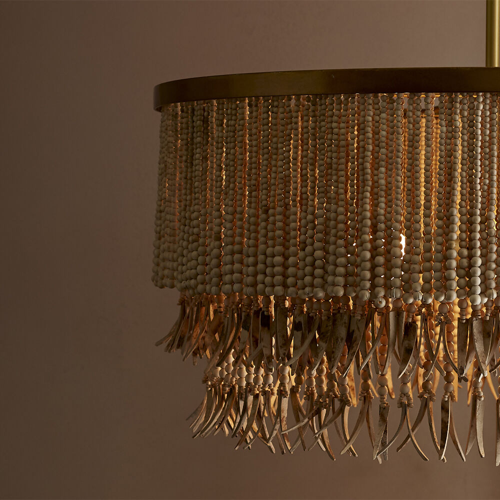 Brass beaded chandelier hot sale