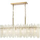 Brinicle 6 Light 36 inch Aged Brass Linear Chandelier Ceiling Light