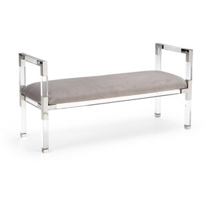 Chelsea House Clear/Polished Nickel/Gray Bench