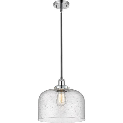 Ballston X-Large Bell LED 8 inch Polished Chrome Pendant Ceiling Light in Seedy Glass, Ballston