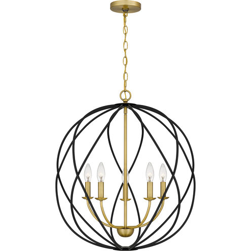 Bryn 5 Light 24 inch Aged Brass Pendant Ceiling Light
