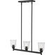 Bohin 3 Light 30 inch Matte Black Linear Chandelier Ceiling Light